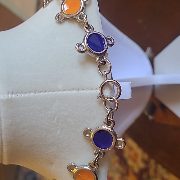 Statement Multi Color Enamel Necklace - Picture 2 of 3